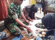 Babinsa Koramil 2305/Cinangka, Bintahwil Pendampingan Penimbangan Bayi