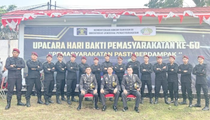 Peringatan Hari Bakti Pemasyarakatan ke 60, Lapas Kelas IIA Cilegon Mengikuti Upacara Hut Pas dan Syukuran