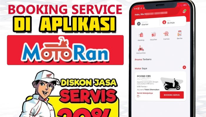 Service Motor Tanpa Antri di Honda Babel Bisa Lewat Booking Online Service di Aplikasi MotoRan Loh!