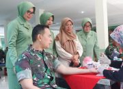 Sambut HUT Kodam III/Siliwangi, Kodim 0623/Cilegon Bekerjasama Dengan PMI Menggelar Donor Darah