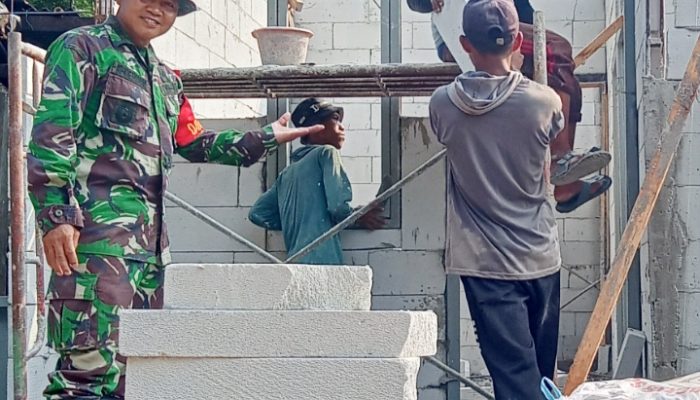 TMMD ke 120 Kodim 0623/Cilegon : Pembuatan Rumah Nenek Asiyah Sudah Mencapai 35 Persen