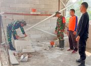 TMMD ke 120 Kodim 0623/Cilegon : Pemasangan Dinding Mushola AR-Rohmah Menggunakan Habel