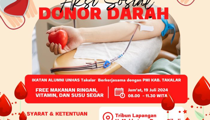 IKA UNHAS Takalar, Gelar Aksi Sosial Donor Darah di Lapangan Makkattang Kr.Sibali