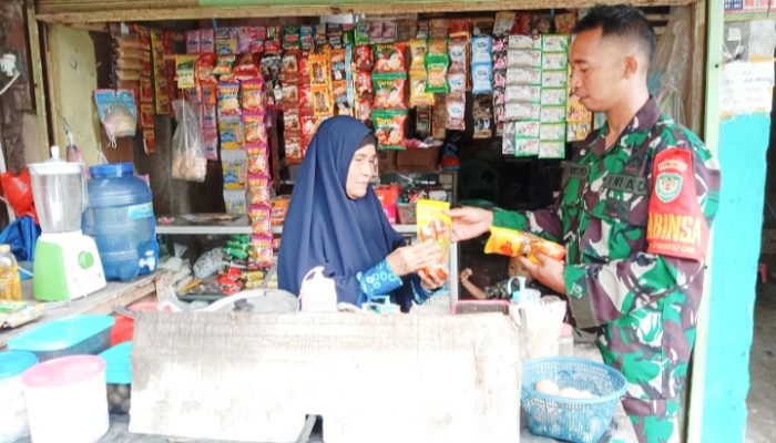 Babinsa Koramil 2305/Cinangka, Puan Ter Pendataan Harga Bahan Pokok Sembako