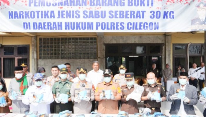 Musnahkan 30 Kilogram Sabu, Wali Kota Helldy Apresiasi Kinerja Polres Cilegon