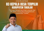 H.Hengky Yasin Daeng Lurang Ucapkan Selamat Kepada 83 Kades di Takalar atas Pelantikan Penambahan Masa Jabatannya 