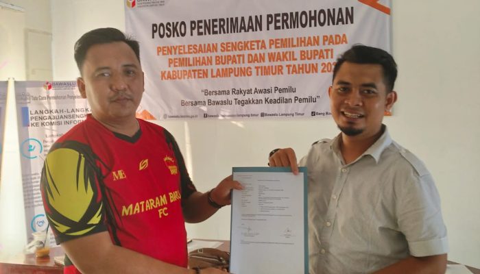 Terima Dokumen Paslon Dawam-Ketut KPU Lamtim Dilaporkan ke Bawaslu