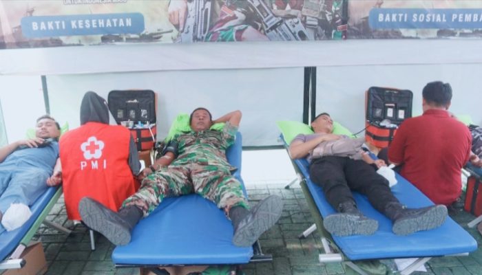 Dalam Rangka HUT TNI Ke-79 Tahun 2024, Kodim 0623/Cilegon Gelar Donor Darah dan Bakti Kesehatan