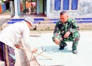 Babinsa Koramil 2305/Cinangka, Karbak Pembuatan Lapangan Volly