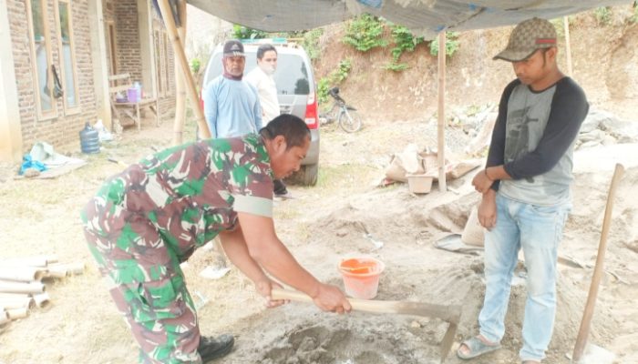 Babinsa Koramil 2307/Ciwandan, Karbak pembangunan Rumah Masyarakat