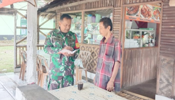 Babinsa Koramil 2305/Cinangka, Puan Ter Pendataan Penerima Bansos