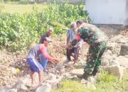 Babinsa Koramil 2307/Ciwandan, Karbak Pembangunan Pondasi Rumah Warga
