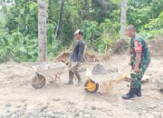 Babinsa Koramil 2307/Ciwandan, Karbak Pembangunan Pondasi TPT