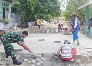 Babinsa Koramil 2302/Bojonegara, Komsos Pemasangan Paving Blok Jalan