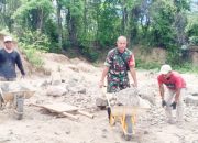 Babinsa Koramil 2303/Pulomerak, Karbak Pembangunan Tembok Penahan Tanah