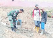 Babinsa Koramil 2307/Ciwandan, Karbak Pembangunan Tembok Penahan Tanah