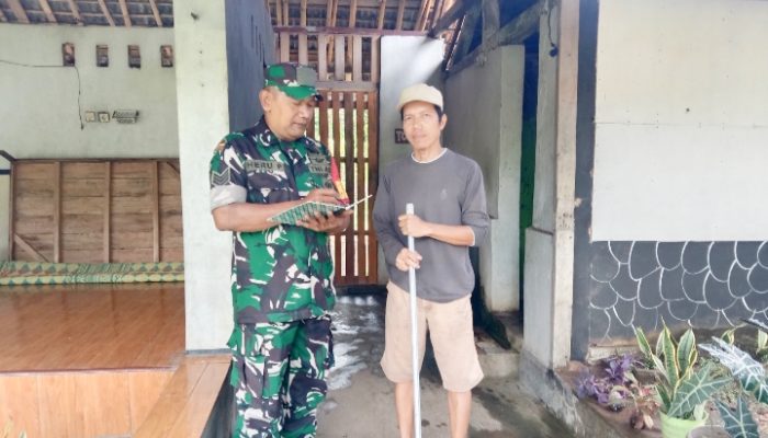 Babinsa Koramil 2305/Cinangka, Puan Ter Pendataan Bantuan Sosial