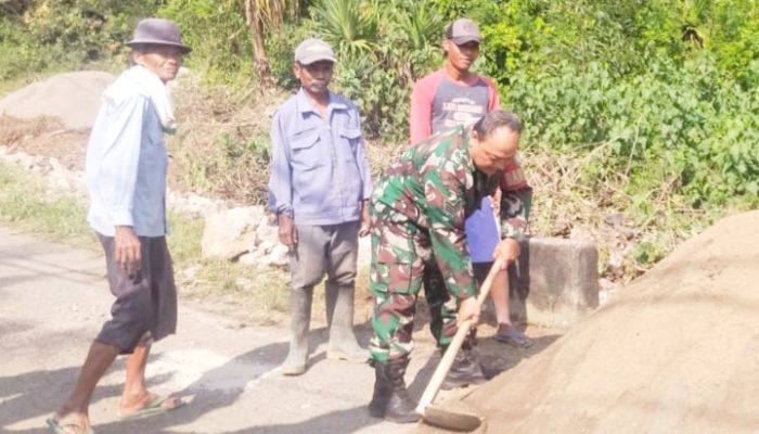 Babinsa Koramil 2307/Ciwandan, Karbak Pembangunan Pondasi Rumah