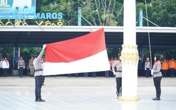 Gelar Upacara Harkitnas 2025 Tingkat Kabupaten, Polres Maros Turunkan Personel Polwan Pelaksana Upacara