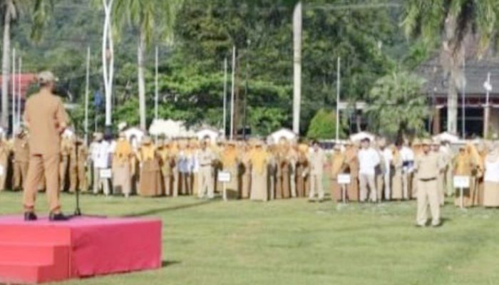 Pj Bupati Bangka Isnaini Pimpin Apel Perdana Usai Libur Lebaran