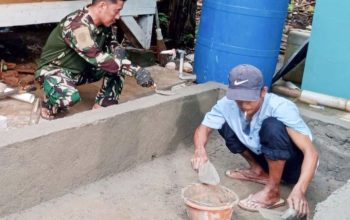 Babinsa Koramil 2305/Cinangka, Karbak Pembuatan Kolam