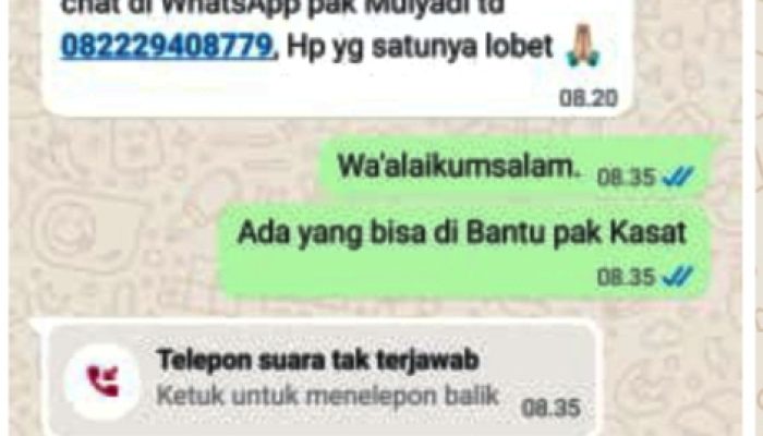 Hati Hati !! Nomor Handphone Tak Dikenakan Mengatas Namakan Kompol Nazarudin Yusuf Kasat Reskrim Polresta Tangerang