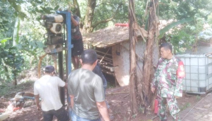 Babinsa Koramil 2304/Anyar, Giat Bintawil Pengeboran Air