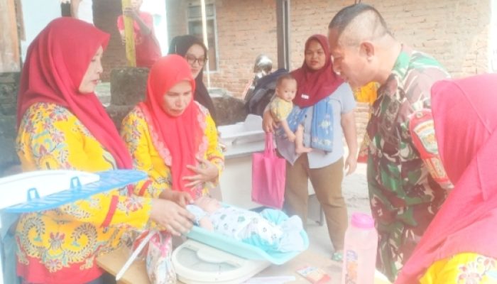 Koramil 2307/Ciwandan Laksanakan Kegiatan PUANTER : Pendataan Kontrakan dan Imunisasi Anak