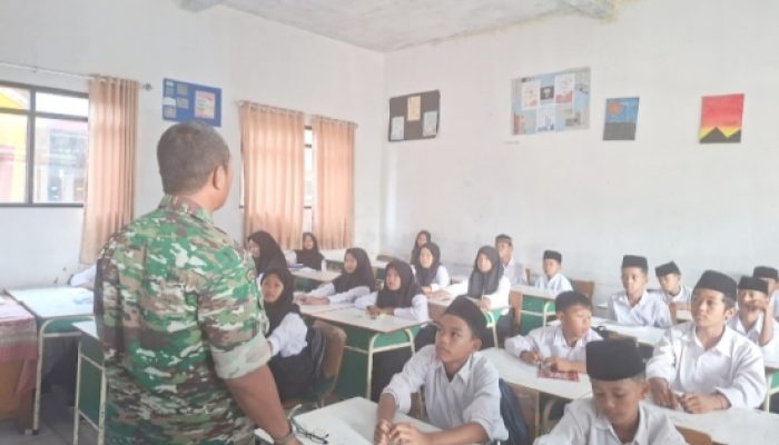 Koramil 2307/Ciwandan Gelar Pembekalan Bela Negara Untuk Siswa SD di Ciwandan