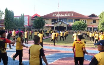 Semangat Kemerdekaan: Polres Maros Gelar Olahraga Bersama Sambut HUT RI ke-80