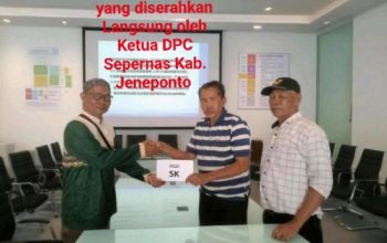DPC Sepernas Jeneponto Perkuat Organisasi dengan Penyerahan SK