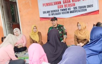 Sertu Syafuri Berikan Penyuluhan Gaya Hidup Sehat dalam Kegiatan TMMD ke-125 Kodim 0623/Cilegon