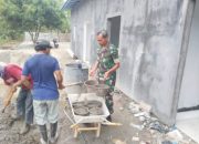 Babinsa Koramil 2307/Ciwandan Gotong Royong Bangun Rumah Warga di Dua Kelurahan