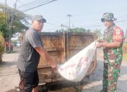 Babinsa Koramil 2303/Pulomerak Gelar Karya Bakti Pembersihan Sampah di Dua Kelurahan