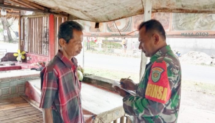 Babinsa Koramil 2305/Cinangka Lakukan Pendataan Harga Sembako, Pastikan Stabilitas di Wilayah Binaan