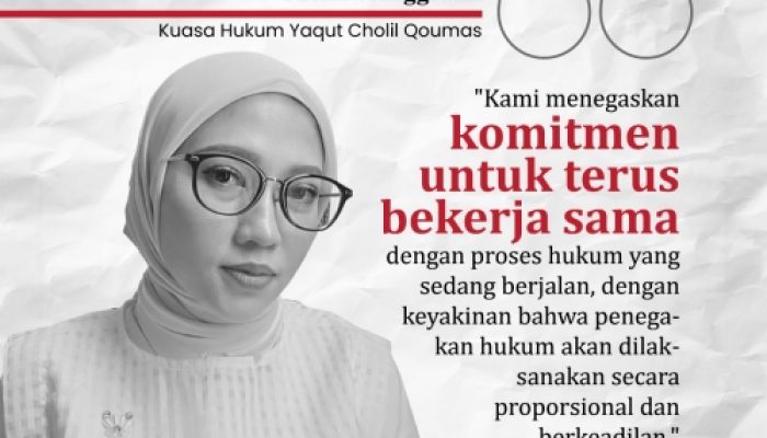 Gus Yaqut Cholil Qoumas Penuhi Pemanggilan Ketiga KPK Dengan Kooperatif
