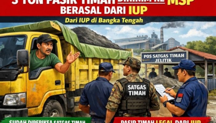 3 Ton Pasir Timah Legal dari IUP Bateng Dikirim ke Smelter MSP Setelah Pemeriksaan Satgas