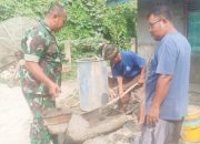 Koramil 2307/Ciwandan Gelar Kegiatan Karbak, Babinsa Turun Langsung Bantu Pembangunan Rumah Warga