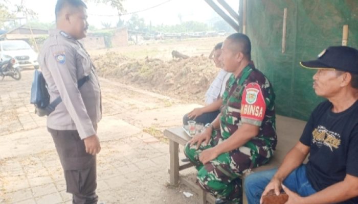 Koramil 2307/Ciwandan Perkuat Komsos, Ajak Warga Gotong Royong Jaga Lingkungan dan Dukung Pembangunan Masjid