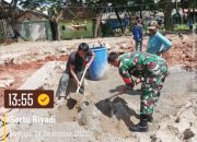 Babinsa Koramil 2301/Cilegon Gotong Royong Bangun Gedung KDKMP Bersama Masyarakat