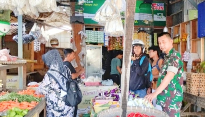 Babinsa Koramil 2305/Cinangka Dukung Perekonomian Warga Lewat Pendampingan Panen dan Pemantauan Harga