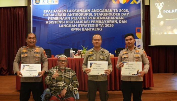 Polres Jeneponto Borong Tiga Penghargaan dalam Kegiatan Evaluasi dan Koordinasi KPPN Bantaeng