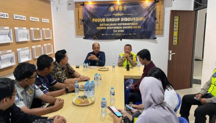 Serdik Sespimmen Polri Dikreg 66 Gelar FGD Di Polres Bangka, Dorong Sistem Digitalisasi Gakkum Dibidang Lalu Lintas