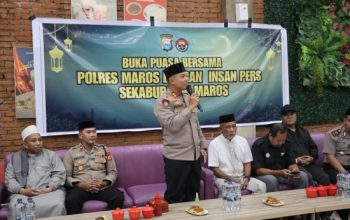 Kapolres Maros Ajak Serta Seluruh Pejabat Utamanya Buka Puasa Bareng Jurnalis Se Kabupaten Maros