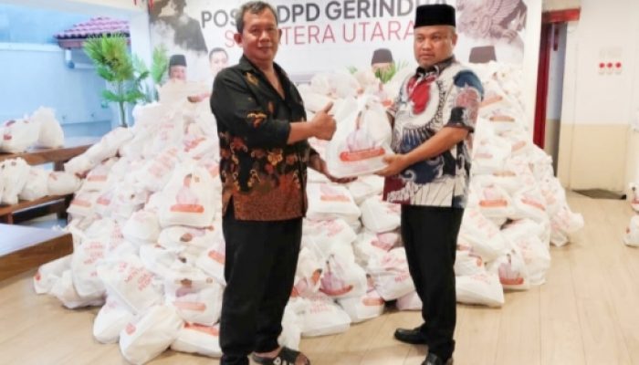 HUT ke-18 Gerindra, DPD Sumut Salurkan 10.000 Paket Sembako untuk Rakyat