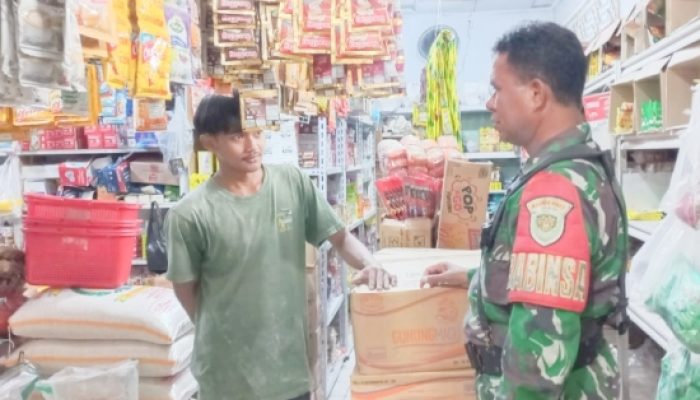 Babinsa Koramil 2307/Ciwandan Laksanakan Puanter, Data Harga Sembako dan Imunisasi Anak