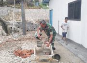 Babinsa Koramil 2307/Ciwandan Kompak Gotong Royong, Bantu Pembangunan Rumah Warga di Dua Kelurahan