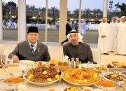 Momen Prabowo Buka Puasa Bersama Presiden MBZ , Disuguhi Sajian Khas Timur Tengah