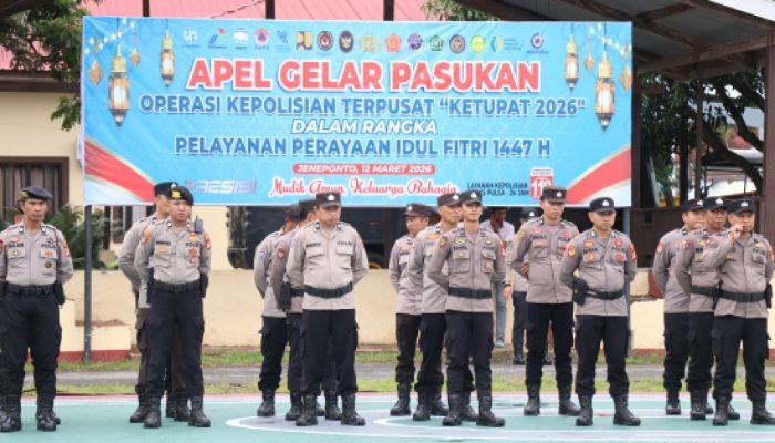 Siap Amankan Mudik dan Lebaran! Polres Jeneponto Gelar Apel Pasukan Operasi Ketupat 2026
