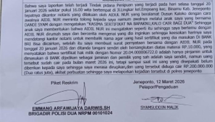 Pinjam Sertifikat Tanah, Diduga Dijaminkan untuk Kredit: Korban Dirugikan Rp200 Juta